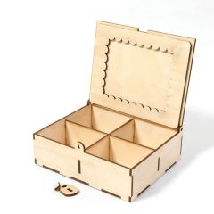 ΞΥΛΙΝΟ ΚΟΥΤΙ ΜΕ  4 ΜΕΡΗ 16X13X5  Ν.1274