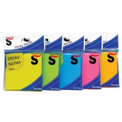 ΑΥΤΟΚΟΛΛΗΤΑ ΧΑΡΤΑΚΙΑ ΣΗΜΕΙΩΣΕΩΝ 5ΧΡΩΜ. ΝΕΟΝ 75Χ75 100Φ