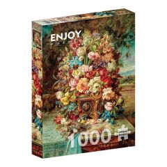 ENJOY -ΠΑΖΛ FLOWERS ΛΟΥΛΟΥΔΙΑ ΝΕΚΡΗ ΦΥΣΗ ΜΕ ΜΠΛΕ  1000 ΤΕΜ Νο 1518